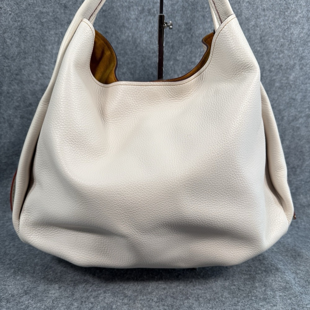 Coach Cream Leather Hobo with Brown Trim - Picture 2 of 16